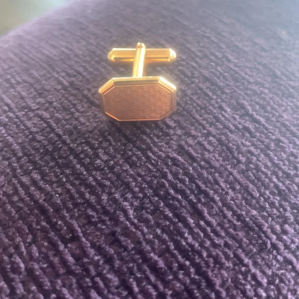 Vintage Petite Signet Cuff‎ links Engraveable Gold Tone Antique